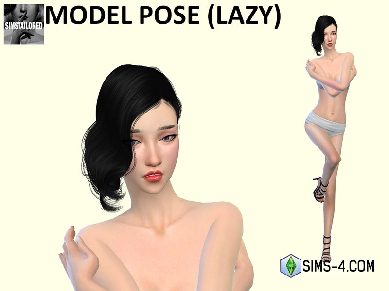 Скачать мод на позы модели LAZYTrait для Sims 4