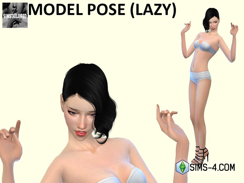 Скачать мод на позы модели LAZYTrait для Sims 4