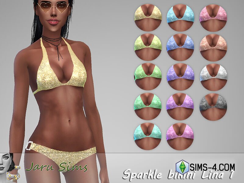скачать мод на купальник Sparkle Bikini Lina 1 для Симс 4