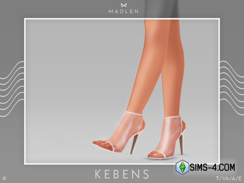 скачать мод на прозрачные ботильоны Kebens для Sims 4