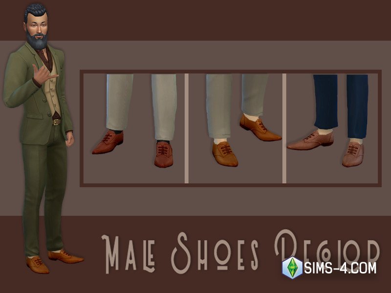 Скачать мод на кожаные мужские туфли для Симс 4