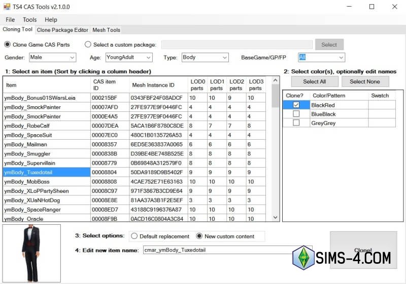 Скачать программу The Sims 4 CAS Recolor Tool
