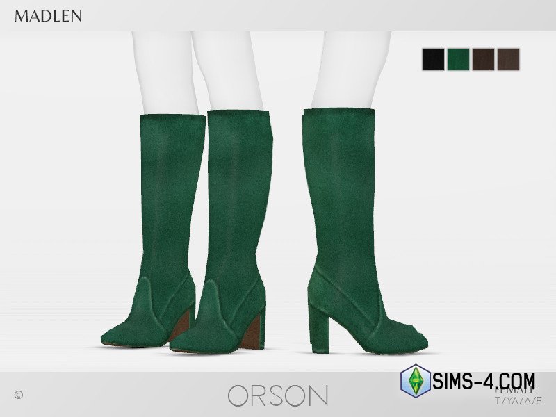 Скачать мод на высокие Женские сапоги Orson для Симс 4