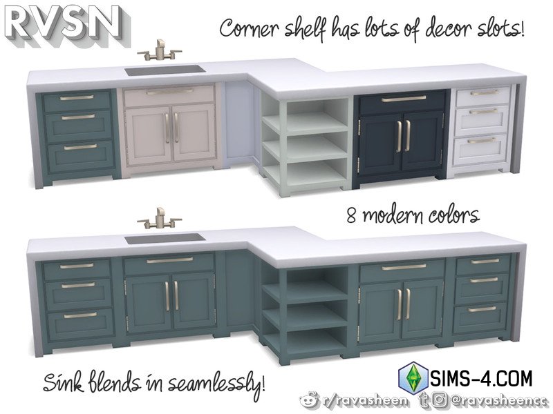 Cкачать мод на набор кухонной мебели Simmer Down для Симс 4