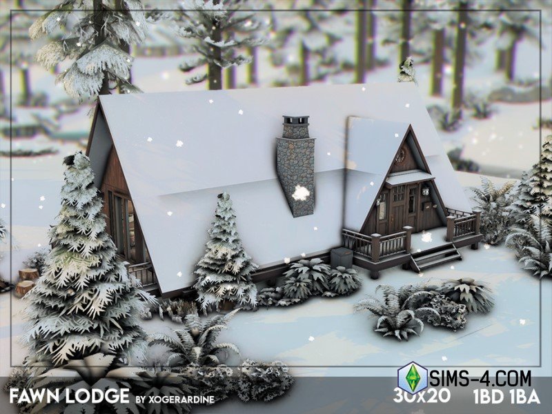 Скачать бесплатно файл на загородный дом для Симс 4 | Деревянный домик в лесу для Sims 4