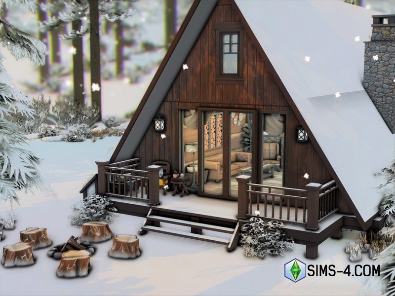 Скачать бесплатно файл на загородный дом для Симс 4 | Деревянный домик в лесу для Sims 4