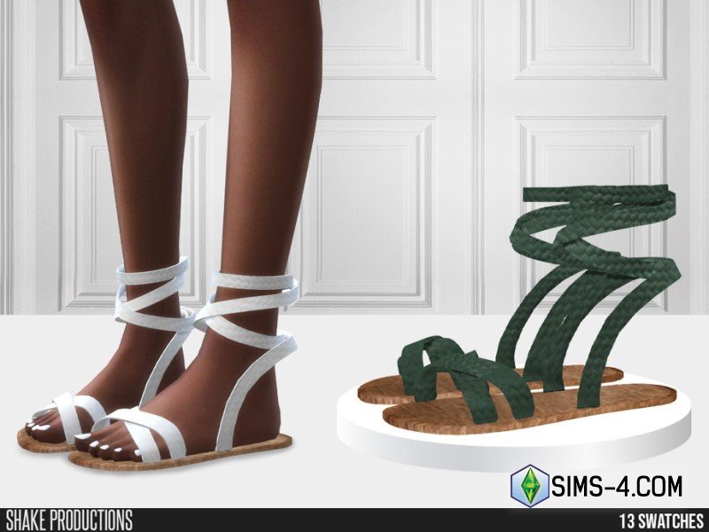 Cкачать мод на женскую обувь Летние сандалии без каблука для Симс 4