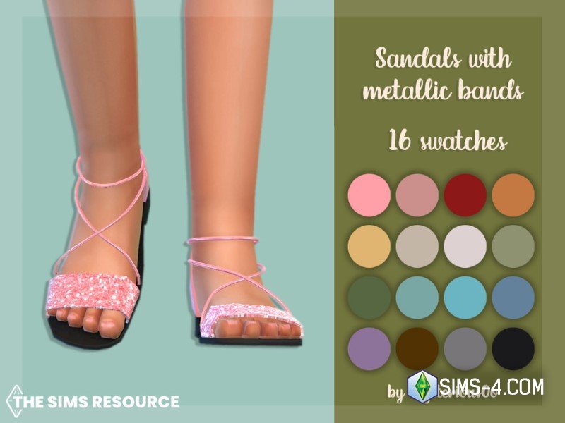 Скачать Мод на летние детские сандалии для девочек в Симс 4