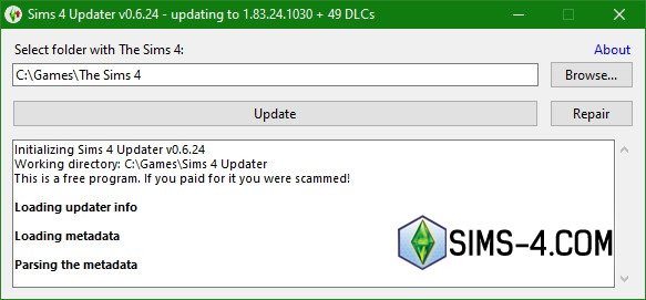 Скачать последнюю версию Sims 4 Updater - обновление, ремонт, дополнения DLC